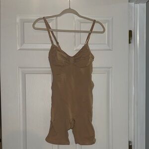 SKIMS Tan Shapewear One-Piece Romper for Comfortable Lounging